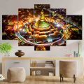 Boudhanath Stupa 5 Panel Canvas | Wall | Home Decor | Canvas | Wall Art With Frame Inside By Etraders Nepal. 