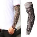 Temporary Tattoo Sleeves Tattoos Full Long Slip On Arm Tattoo Sleeve Kit Men Elastic Nylon Glove Tattoos Black Skull Design. 