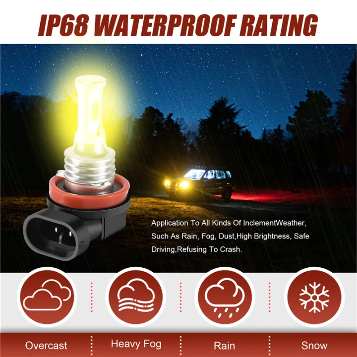H11%20H8%20H16%2080W%204000LM%203000K%20Yellow%20Tech%20LED%20Fog%20Lights%20Conversion%20Bulbs%20Kit%20-%20Image%204