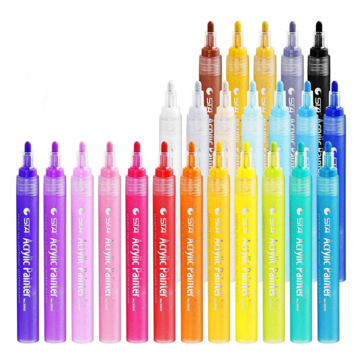 ProArt%20STA%20Acrylic%20Paint%20Marker%20Pens%2024%20Colors%20Medium%20Point%20Tip%20for%20DIY%20Glass,%20Ceramic,%20Rock,%20Wood,%20Canvas,%20Metal,%20Fabric%20(Highly%20Pigmented)%20-%20Image%205