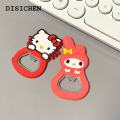 DISICHEN Original Sanrio Hello Kitty Bottle Opener Cute Cartoon Silicone Stainless Steel Opener Mymelody Fridge Magnet Kitchen Bar Tool. 