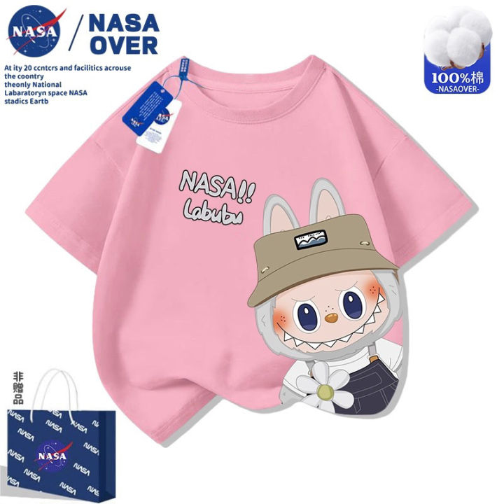 NASA%20Cartoon%20Lab%20Short%20Sleeve%203-14%20Years%20Old%20Summer%20New%20Children's%20T-Shirt%20for%20Big%20Kids%20Stylish%20Versatile%20Trendy%20Top%20-%20Image%203