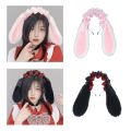 Japanese Bowknot Plush Bunny Hair Hoop Ribbon Furry Cosplay Hair Bands Cute Lace Lolita Rabbit Ears Headband Comic Show. 
