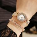 Full Rhinestone Steel Belt Ladies Watch Roman Face Stars Temperament Business Women's Watch Bracelet Watch. 