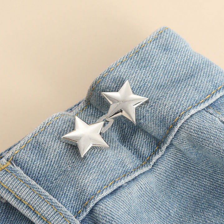 Tightener Adjustable Waist Buckle For Jeans No Sewing Required Star Button Adjuster For Pants And Skirts Waist Eatop Daraz .np