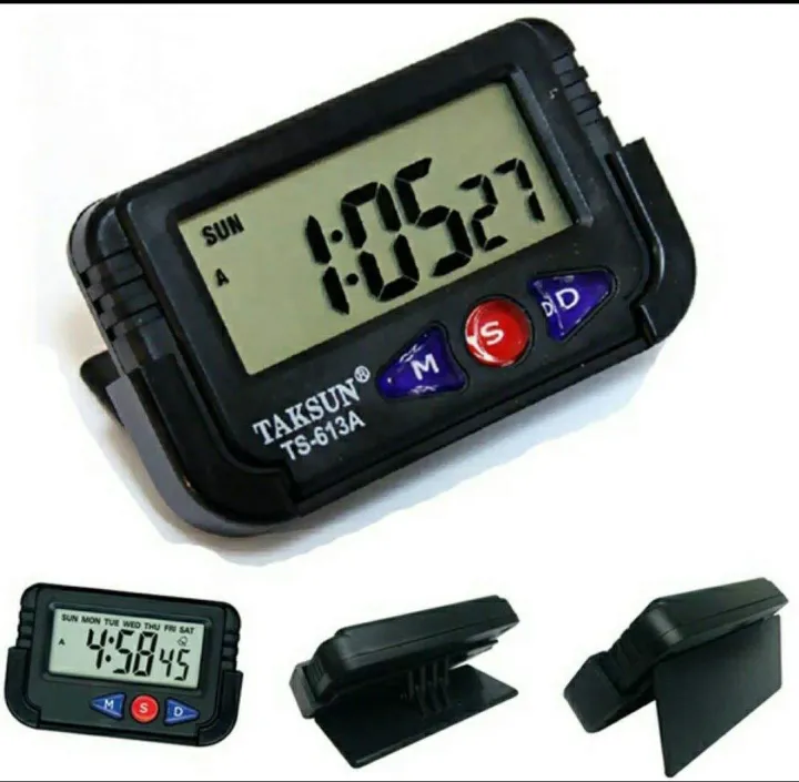 Taksun%20613A-2%20Car%20Dashboard/Desk%20Alarm%20Digital%20Clock%20And%20Stopwatch%20With%20Flexible%20Stand%20-%20Image%203