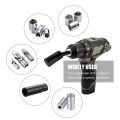3PC Wobble Socket Adapters Universal Joint Swivel Socket Set, 1/4 Inch Hex Shank to 1/4 3/8 1/2 Square Socket Drives. 