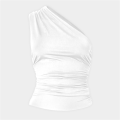 Women's one shoulder backless vest White S. 