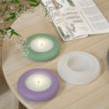 Round Shape  Drip Mold Easy Demold Decorative Handmade Craft Cement Silicone Mold Plaster Compatible Reinforced Silicone Candle Cup Mold for Interior Decoration Candle Making Gardening Enthusiasts. 
