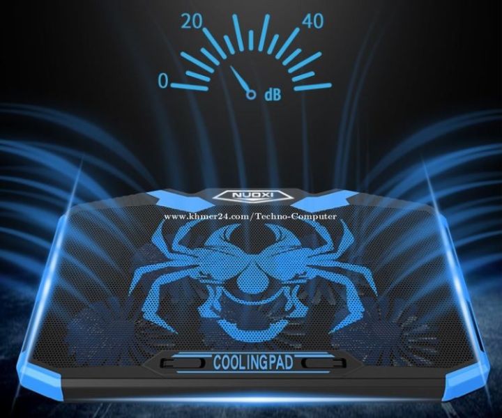 NUOXI%20Q7%20Ultra%20Professional%205%20Fan%20LED%20Backlit%20Speed%20And%20Height%20Adjustable%20Gaming%20Laptop%20Stand%20Cooling%20Pad%20-%20Image%207