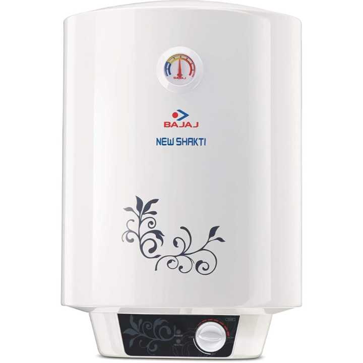 White Bajaj New Shakti Glasslined Water Heater 10 Litre