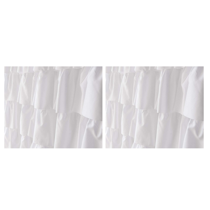 FORIDE 2X Ruffle Shower Curtain Home Decor Soft Polyester, Decorative Bathroom Accessories Great for Showers and Bathtubs