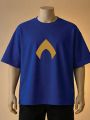 Aquaman Crest Emblem Printed Tshirt (Brown, Black, Maroon, White, Cream, Blue). 