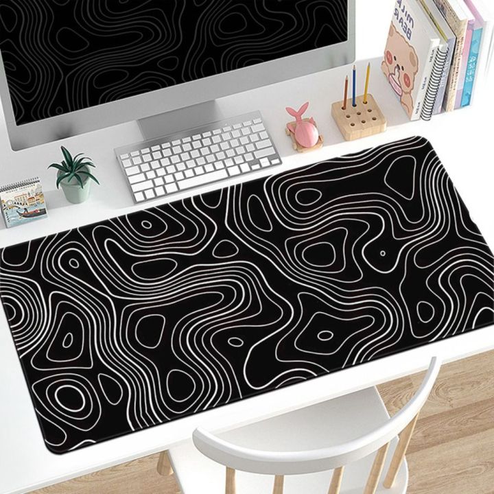 Mausepad Non-Slip Computer Mouse Pad Comfort Colorful Cartoon MousePad Rubber Black and White Large Mousepad Office