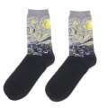 1 Pair Autumn Winter Retro Men Couple New Art Van Gogh Mural World Famous Oil Painting Series Funny Socks. 
