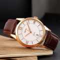 SKMEI 9261 Business Roman Numeral Classic Date Display Leather Strap Watch For Men. 