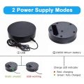 Motorized Rotating Display Stand, 360 Degree Photography Turntable with 6 PVC Backgrounds,Battery/USB Power Supply White. 