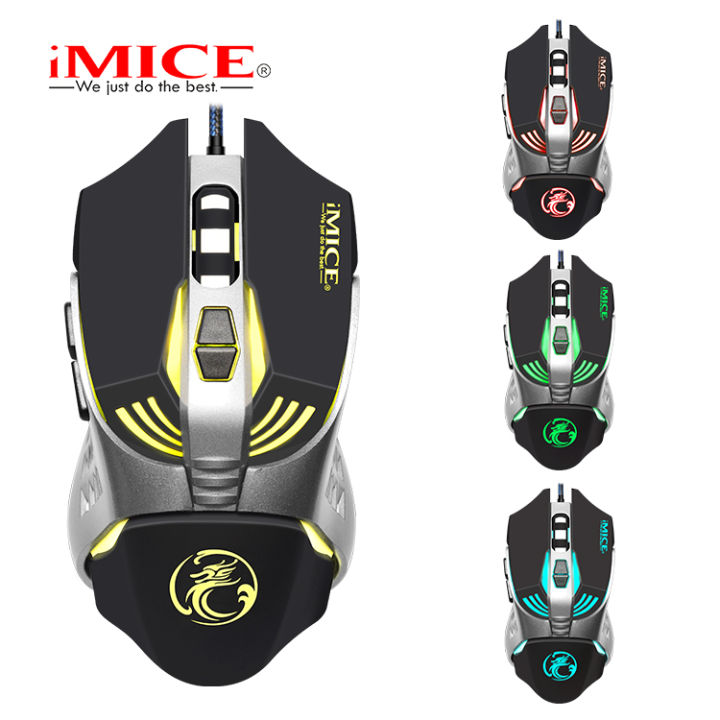 iMICE V5 GAMING ゲーミングマウス iMICE V5 USB7ボタン4000DPI有線光学式カラフルバックライト