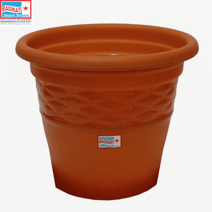 Bagmati Orange 10" Flower Pot / Gamala