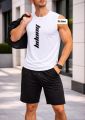 (Set of 2) Men’s Summer Sporty Tracksuit Set – 2-Piece Breathable Workout T-Shirt & Mesh Shorts | Lightweight Casual Gym Wear & Running Sports Kit for Men. 