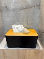 Wooden Tissue Box Black & White. 