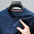 DISICHEN 2024 Men's New Waffle V Neck Short Sleeved T-shirt Comfortable Top 2025 New. 