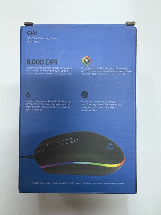 G101%20Light%20Sync%20Gaming%20Mouse%20With%20Customizable%20Rgb%20Lighting,%20%20%20Color,%20Light%20Weight%20(Black)%20-%20Image%203