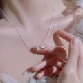 1 Pcs Silver Plated Opal Zircon Tulip Flower Charm Pendant Necklace For Women Girls Jewelry Choker - Cute Tulip Flower Silver Necklace (Best Gift Ever). 
