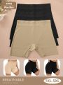 Wenefang 3pcs Women'S Plus Size High Waist Boxer Elegant Medium Stretch Luxury Tummy Control Boy Shorts Female Sports Tight Boxer. 