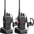Boa_Feng Professional 2 Way Radio Long Range 16 Channels VOX BF-888S Rechargeable Intercoms, Anti Interference Long Range Handheld Radios Earpieces Battery and Charger included(2 Pack). 