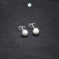 Sazuna Jewellers Pure Silver Chain With Ear Top Fresh Water Pearls Moti For Women - 1 Set | Silver Jewellery For Women. 