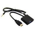 Active HDTV HDMI to VGA Adapter (Male to Female) Converter with Audio for PC, Monitor, Projector, HDTV, Xbox and more. 