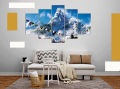 5 Panel Cotton Wall Hang Canvas Art 3 x 5 Feet (Moutain Scenary). 