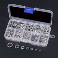304 Stainless Steel Spring Lock Washer Set (410-Pcs,8-Size). 