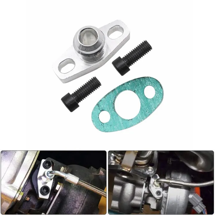 AN10%20Turbo%20Oil%20Return%20Drain%20Flange%20Adapter%20Kit%20for%20GT28%20GT30%20GT35%20T25%20with%20M8X1.25mm%20Bolts%20Silver%20-%20Image%202