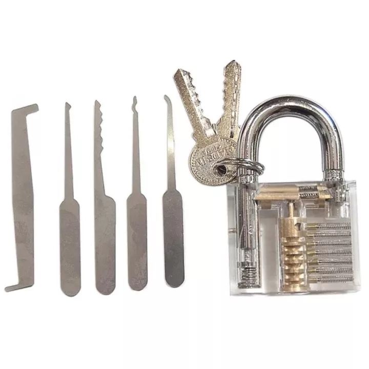 RHS Online Transparent Lock + 5PCS Lockpicks Training Tool Set
