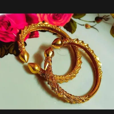 2 Pieces (Gold Plated) Nepali Bangles Bala For Women