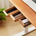 Invisible Pull Type Natural Bamboo/Walnut Under Desk Adhesive Wooden Storage Drawer Hidden Drawer Home Storage Stationery Container. 