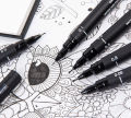 Sweet Journal 6PCS UNI Drawing Pen Ultra Fine Line Marker Black Ink 005 01 02 03 05 08 Micron Sketch Pen Art Supplies. 