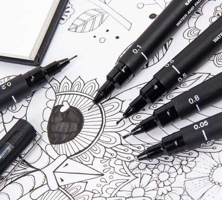 Sweet%20Journal%206PCS%20UNI%20Drawing%20Pen%20Ultra%20Fine%20Line%20Marker%20Black%20Ink%20005%2001%2002%2003%2005%2008%20Micron%20Sketch%20Pen%20Art%20Supplies%20-%20Image%203
