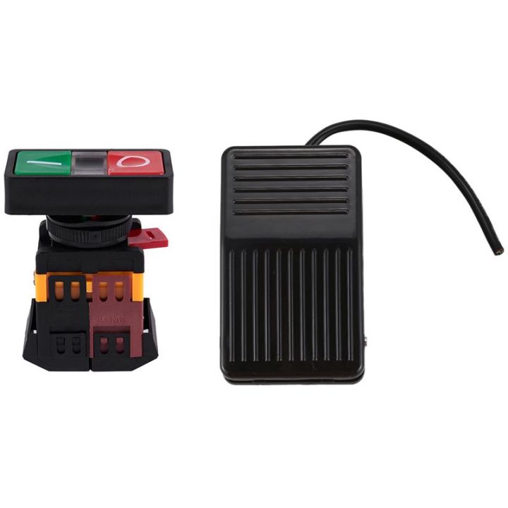 AC 220V Yellow Light ON-OFF START STOP Momentary Push Button Switch 1 ...