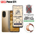 Poco C71 Magnetic Sticker Shockproof Clear Phone Case for Poco C61 C65 C75 Anti Blue Light Ray Tempered Glass. 