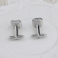 Kqueebee 1 Pair Fashion Men's Cufflinks Fashion Round Eyes Shirt Cufflinks Cuff Links Mens (Silver+Blue) & 1 Pair Fashion Diamond Colorful Glass Cufflinks Cuff Links Women Mens (Blue). 
