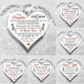 To My Daughter I Love U Mom/Dad Heart Pendant Necklace Jewellery Gift. 