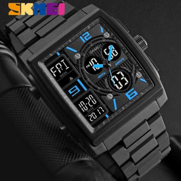 SKMEI 1274 Fashion Digital Analog Multifunction Watch For Men Black Blue Daraz .np