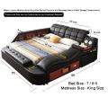 Modern Luxury King Size Bed set Furniture with Massager Off White With 6 inch Spring Chirag Mattress. 