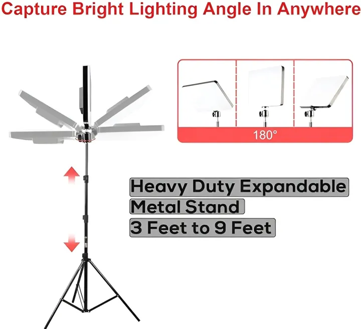 19RL%20LED%20Video%20Light%20Panel%20Light%20With%20Tripod%20Square%20Diffuser%20Light%20With%20Stand%20Photography%20Lamp%20-%20Image%203