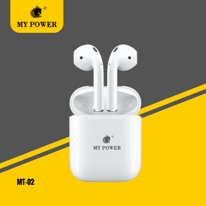 MYPower MT02 Wireless Earbuds | High bass TWS earbuds  | Bluetooth 5.0 | 7-8H Playtime | 300mAh Charging Case | Type-C  And Lightning Fast Charging | Lightweight & Compact Design