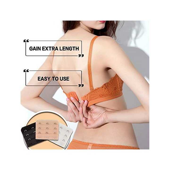 Soft Back Bra Hook 3 Row Extenders 3-hook, 4-hook Set For Women