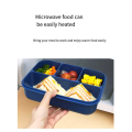 Bento Box, Lunch Box Kids, Bento Lunch Box for Kids/Toddler/Adults, 1300ML-4 Compartment Bento Box Adult Lunch Box Easy to Use 23x16.3cm Blue. 